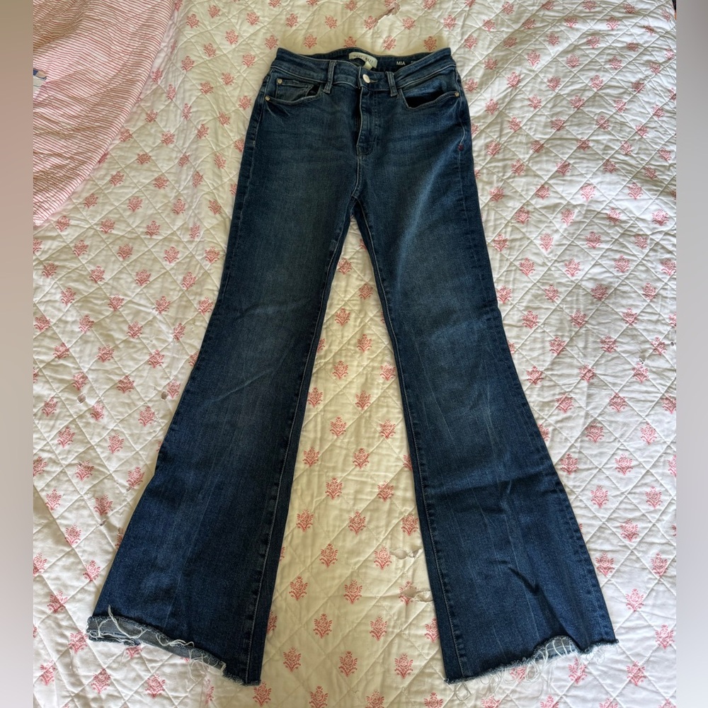 Warp + Weft Dark Blue Flare Jeans